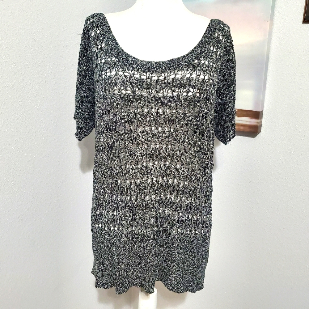 Torrid Grey Open Knit Top Size 1X
